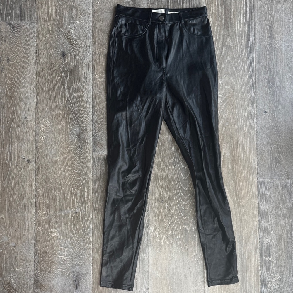 Wilfred Black Women's Pleather Jeans 0392